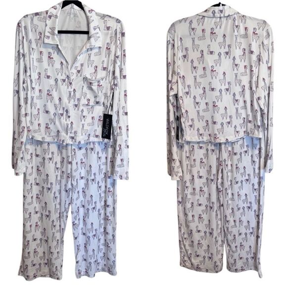 NWT- Wildfox Intimates- Women’s Winter Llama Print Matching Pajama Set, Size XL - Picture 1 of 16